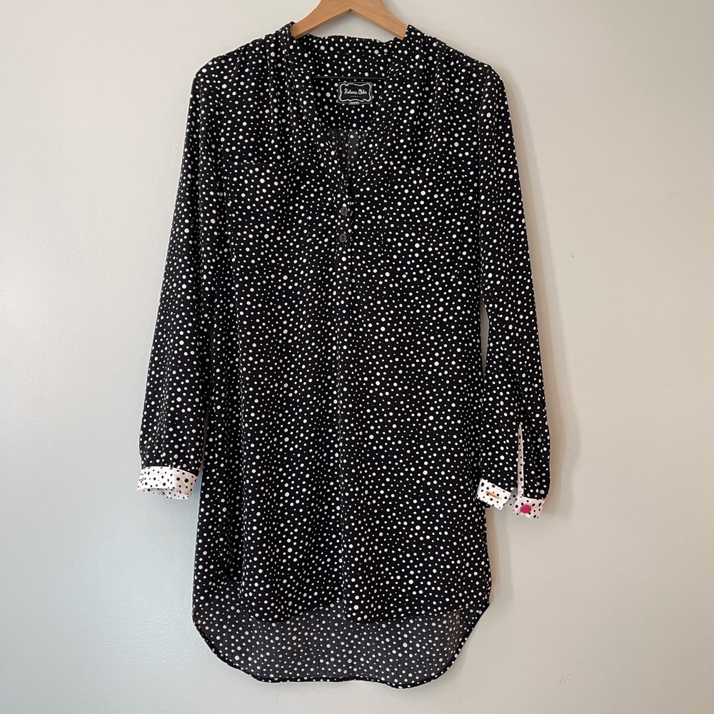 ROBERTA OAKS black and white polka dot dress